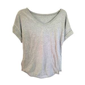 Lululemon Athletica Heather Gray Cuffed Sleeve Loungewear Tee Size Medium